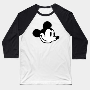 Steamboat Willie Cute Smiling Mouse Portrait Baseball T-Shirt